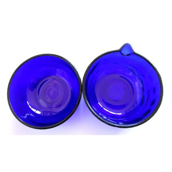 Cobalt Blue Glass and Silver Quality Plate Sugar and Creamer Set - England VTG - Picture 12 of 16